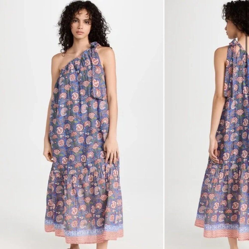 Velvet by Graham & Spencer Blue One-Shoulder Tie Dress